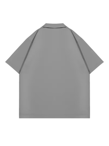 Men's Solid Color Knitted Polo Shirt and Shorts Set Casual Summer Wear - Product Image 2