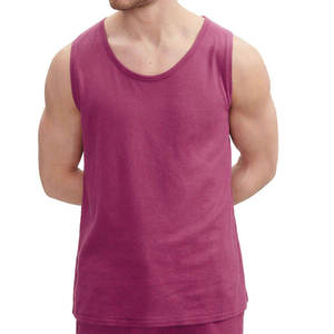 เสื้อกล้ามถักสีพื้นสำหรับผู้ชาย คอกลม สวมใส่สบาย สีม่วง ทนทาน ผ้าฝ้าย 100% ป้องกันรังสียูวี ระบายอากาศได้ดี เป็นมิตรกับสิ่งแวดล้อม - Product Image 3