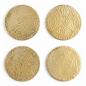 Wholesale <b>Gold</b> Metal Drink <b>Coasters</b> Round Hollow-Out Geometric Metal Cup Mats Hotel Restaurant Tableware Decoration Best Price - Product Image 5
