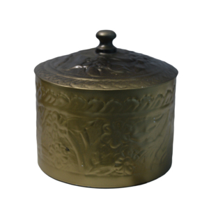 Conteneur de rangement en fer avec bouton à anneau, design découpé au laser, finition blanche, accessoires de cuisine, boîte à fruits secs - Product Image 4
