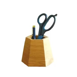 Wooden Pen Holder Rectangle Carved Storage Organizer 21x14x8CM Minimalist Office Desk Accessory Pen And Pencil Holder <b>Box</b> - Product Image 3