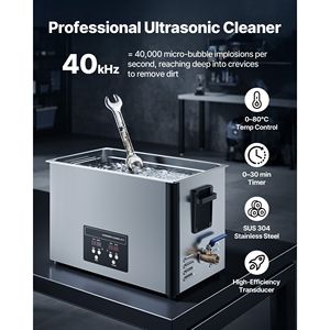 Pulitore a Ultrasuoni Professionale da 480W in Acciaio Inossidabile da 30L con Display Digitale, Pulitore Industriale a Ultrasuoni Inclusi Accessori - Product Image 5