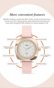 QC F9 V605 lujo señoras reloj inteligente IP68 Amoled pantalla táctil completa Fitness silicona Control remoto venta al por mayor señora diseño de moda - Product Image 6