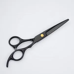 Ensemble de ciseaux de coiffure en acier inoxydable avec manche en céramique, ciseaux droits et courbes, peigne, kit durable et réutilisable pour barbier - Product Image 4