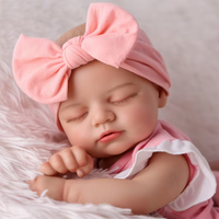 Poupée Bébé Reborn réaliste de 17 pouces, modèle Babeside Peach, nouveau-né fille, corps en tissu souple, mini jouet en vinyle, vente en gros d'usine
