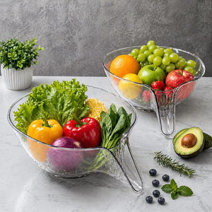 Ergonomic Fruit & Veg Cleaning Bowl with Quick Drain Outlet – <b>Kitchen</b> Essential - Product Image 1