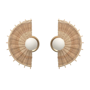 Rattan Wall Lamp Handmade Woven <b>Sconce</b> for Hotel Resort Interior <b>Lighting</b> Wholesale Supplier from Vietnam - Product Image 1
