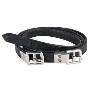 Étriers d'équitation souples en cuir véritable FAB International English, boucles robustes et durables, double rivetage, personnalisables - Product Image 1