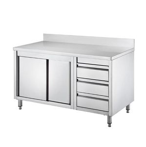 โต๊ะทำงานสแตนเลสสำหรับครัวเชิงพาณิชย์และเคาน์เตอร์เก็บของ - Product Image 1