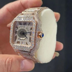 Reloj de Lujo con Moissanita, Correa de Plata con Moissanita de 15 mm, Cierre Oculto, Cuarzo Analógico, Cristal de Zafiro, Movimiento ETA, Resistente al Agua 10 m - Product Image 2
