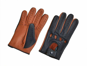 Gants de conduite ergonomiques en cuir véritable de haute qualité pour hommes et femmes, respirants, perforés, classiques, pour voiture, OEM ODM Snap - Product Image 2