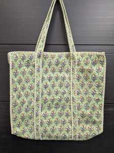 Bolso Tote Acolchado de Algodón para Mujer, Estampado Vintage, Grande, Lavable, con Forro de Lona, Bolso Pequeño de Hombro para el Mercado/Compras, para Uso Diario - Product Image 1