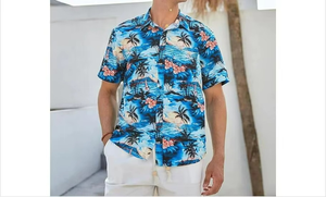 Vintage Quick Dry Short Sleeve Summer <b>Beach</b> <b>Shirt</b> <b>Men's</b> Casual Hawaiian Print <b>Shirt</b> - Product Image 2