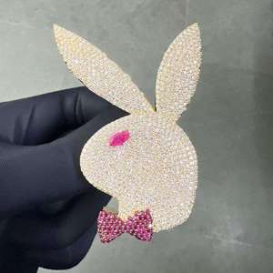 Elegante Colgante de Plata con Moissanita Estilo Hiphop, Joyería Masculina Brillante de Moda, Venta al por Mayor, Personalizado, Estilo Rapper, Aspecto Moderno - Product Image 1