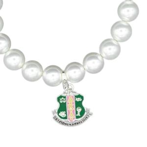 Bracelet élastique avec breloque en forme de bouclier de perle, couleur blanche, bijoux à la mode, accessoire cadeau, bracelet élégant en perles pour femmes, bijoux tendance - Product Image 4