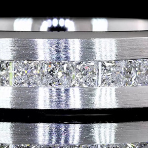 Anillo de Boda para Hombre con Diamante Cultivado en Laboratorio, Corte Princesa, Chapado en Rodio, Bonito Regalo de Compromiso en Oro de 10K/14K/18K y Plata 925/935 - Product Image 2