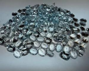 Piedra Preciosa de Aguamarina Natural AAA+++ Corte Esmeralda Ovalado 7x9MM Facetada |   Piedra de Aguamarina Azul Suelta para Joyería y Venta al por Mayor - Product Image 5