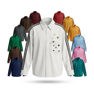 Camisas de Vestir para Hombre, a la Moda, Elegantes, de Manga Larga, con Rayas y Botones Decorativos en la Parte Delantera, Se Aceptan Etiquetas Privadas, Camisas de Vestir Personalizadas - Product Image 1