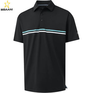 Camisas de Golf para Hombre, Manga Corta, Estampado en el Pecho, Rayas, Secado Rápido, Transpirables, Casuales, con Cuello, Polos para Hombre - Product Image 1