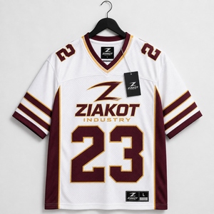 Venta al por Mayor Directa de ZIAKOT INDUSTRY, Jersey de Fútbol Americano Personalizado en Malla Blanca y Roja Real - Product Image 6