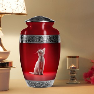 <b>Cat</b> Warmth Eco-Friendly Burial <b>Urns</b> for Adult Ashes Decorative <b>Urn</b> with Customizable Design (220 Cubic Inch Capacity) - Product Image 2