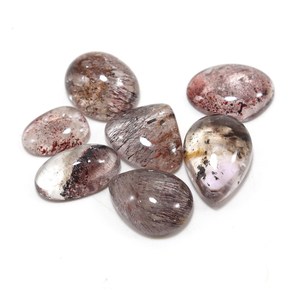 66 ct de Piedras Preciosas Naturales de Super Siete Negro en Forma de Cabujón, 7 Piezas Sueltas para la Fabricación de Joyas - Product Image 1