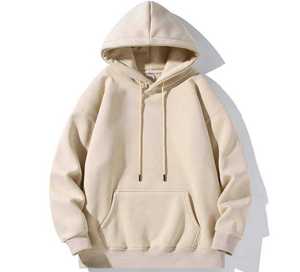 Sweat-shirt à capuche surdimensionné pour homme, gris uni, en coton French Terry, décontracté, avec poche, pour l'automne - Product Image 2