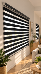 High End Motorolize Plain <b>Roller</b> <b>Blind</b> <b>Smart</b> Remote Control Electric Polyester Shade Modern Design Eco-Friendly Home Office Sun - Product Image 1