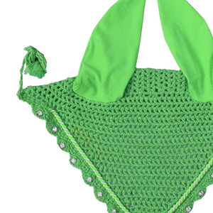 Bonnet d'oreille pour cheval au crochet personnalisable de qualité supérieure, fabricant pakistanais, léger, respirant, lavable, voile anti-mouches élégant pour l'équitation - Product Image 3
