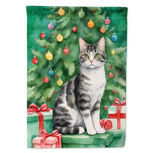 American Wirehair Cat Christmas Tree Garden Flag Multicolor Decorativo Yard Banner para Patio Artwork y Yard Flower Beds - Product Image 1