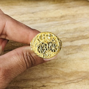 Fashionable Ethnic Signet <b>Ring</b> Vintage Brass <b>Rings</b> For Men 18k Gold Plated Chariot <b>Statement</b> Jewelry Wholesale/OEM/ODM - Product Image 4