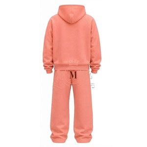 Conjunto deportivo con capucha marrón para hombre, chándal de color sólido, sudadera informal de algodón, chándal 100% algodón - Product Image 6