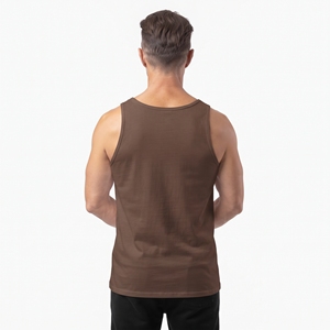 Men's Lightweight Workout <b>Vest</b> <b>Brown</b> Sleeveless Gym Tank <b>Top</b> Crew Neck Fitness Training Athletic Sportswear - Product Image 6