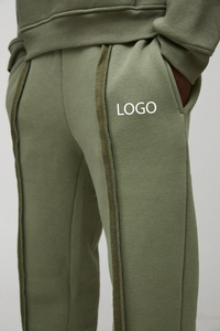 กางเกงวอร์มทรงบูทคัทขาบานผ้าเฟรนช์เทอร์รี่เนื้อหนาปานกลางสไตล์วินเทจสำหรับผู้ชาย  รับสกรีนโลโก้  สตรีทแวร์ ไซส์พลัส สีพื้น - Product Image 3