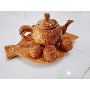 Taza de Té de Madera de Coco Vietnamita con Asa, la Más Vendida, Vajilla Ecológica Totalmente Natural, Recipiente para Beber de Madera Pulida - Product Image 5