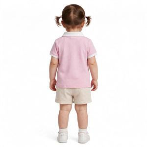Polo à manches courtes pour filles, broderie papillon, col blanc, style preppy, exportation du Bangladesh - Product Image 6