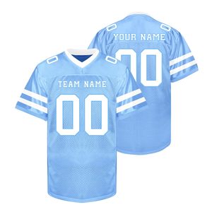 Custom Sublimated American Football Jersey V-Neck Short Sleeve Mesh Breathable Team Name Number Printed Unisex Adult All Seasons - Product Image 1