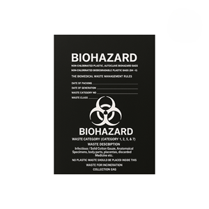 Épaissi résistance aux hautes températures Biohazard 32-45 gallons 120-170 litres sacs médicaux à ordures hôpital clinique sac plat en plastique - Product Image 1