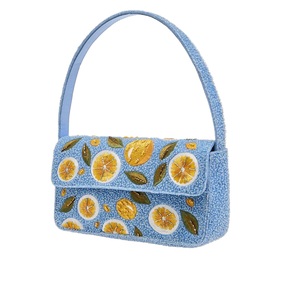 Sac à main de voyage élégant et personnalisable en cuir brodé de perles de rocaille, fait main, idéal pour un cadeau - Product Image 3