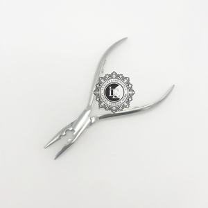 Alicate de punta de aguja de acero sostenible al por mayor, herramienta de extensión de cabello de grado quirúrgico, acabado plateado, Etiqueta Privada, herramienta de peinado - Product Image 2