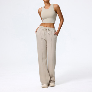 Ropa Deportiva de Alta Calidad para Yoga, Pantalones de Cintura Alta, Conjunto de 2 Piezas, Camiseta sin Mangas, para Mujer, Fitness, Gimnasio, Yoga, Secado Rápido, Transpirable - Product Image 3