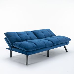 Divano Letto Pieghevole Moderno Blu Navy - Product Image 3