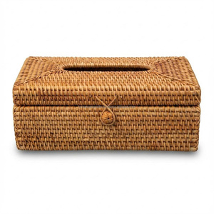 Caja de Pañuelos Premium Hecha a Mano, Organizador Decorativo de Ratán Natural, Proveedor Ecológico y Sostenible de Vietnam - Product Image 3