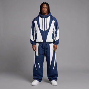 Custom Made Waterproof Jacket Nylon Windbreaker Full Zip Hooded Color Block Reflective <b>Men</b> <b>2</b> <b>Piece</b> <b>Set</b> <b>Mens</b> Tracksuit 2027 - Product Image 1