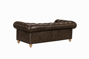 Genuine leather Chesterfield <b>sofa</b> Tufted back rolled arms <b>sofa</b> Three seat leather <b>sofa</b> 84 inch <b>for</b> Home Office Leather <b>Sofa</b> - Product Image 4