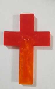 Escultura de Cruz de Resina Epoxi Esmaltada Hecha a Mano y Ecológica con Incrustaciones de Hoja de Oro, Pieza de Arte Religiosa para Decoración del Hogar - Product Image 3