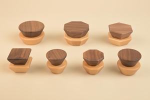Geometric Wooden Cabinet Knobs Handmade Walnut and Oak <b>Drawer</b> <b>Pulls</b> Modern Wooden Furniture Handles Minimalist Cabinet Knobs - Product Image 6