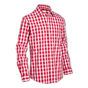Camisa a cuadros de algodón de primera calidad, corte ajustado para uso diario y camisa a cuadros de manga larga, tela de algodón transpirable, personalizada OEM. - Product Image 1