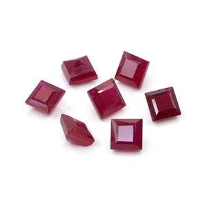 Rubis naturels de Bangkok, carrés calibrés de 3,5 mm, pierres précieuses de rubis naturelles facettées, prêtes à l'emploi pour la création de bijoux - Product Image 3