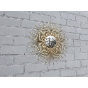Mediados de siglo moderno Boho Glam espejo de pared hecho a mano Sunburst oro Starburst acento declaración decoración de pared - Product Image 2